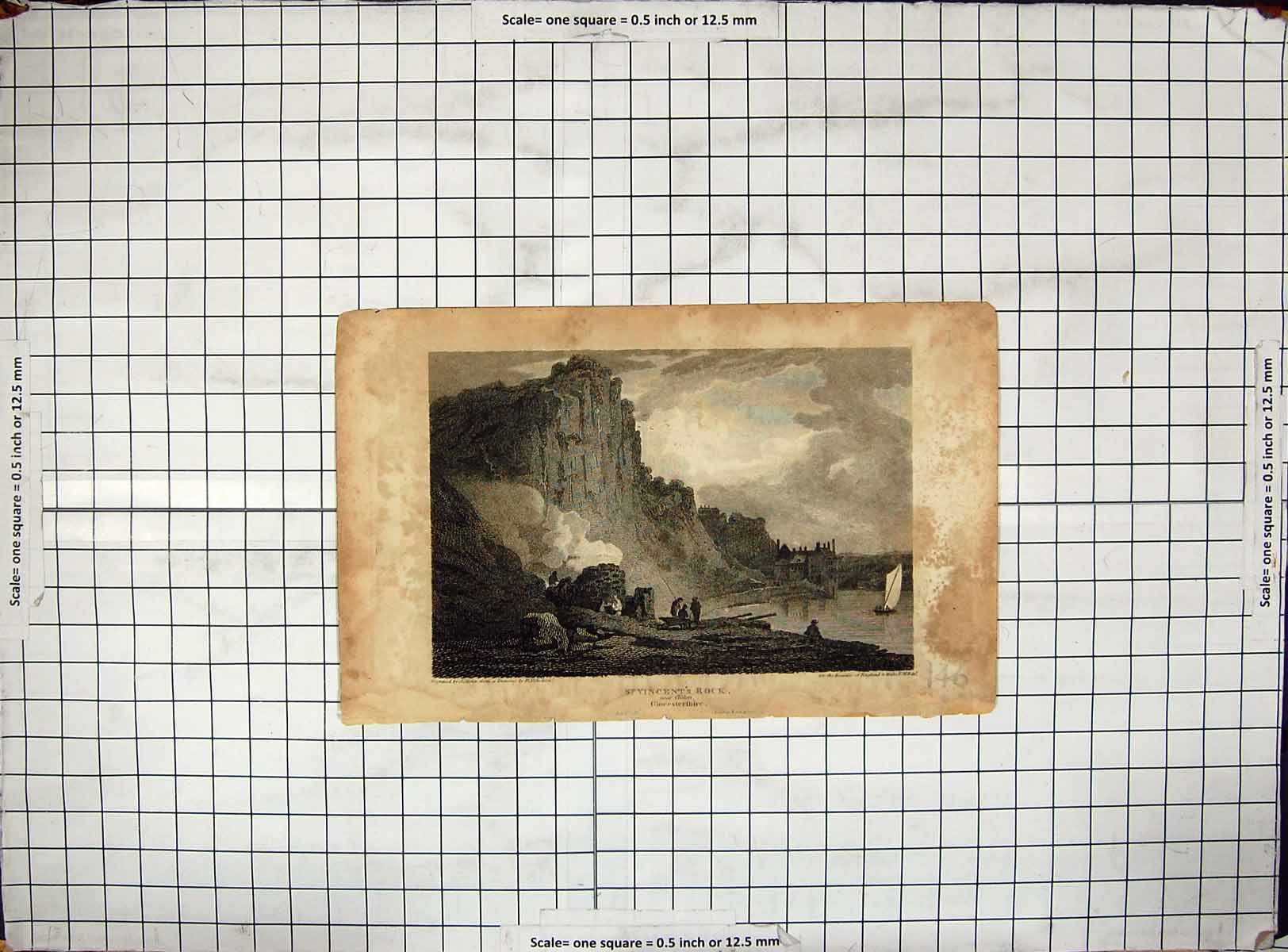 Old Engraving View St. Vincent'S Rock Clifton Gloucestershire Storer