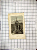 Antique Old Print Engraving View Leighton Beaudesert Cross Bedfordshire Roffe