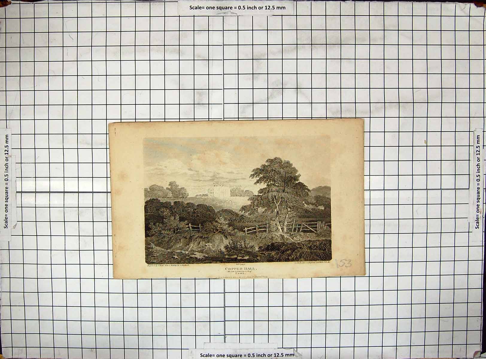 Old Antique Print Copped Hall Essex Architecture Engraving 1807 Shepherd 19th