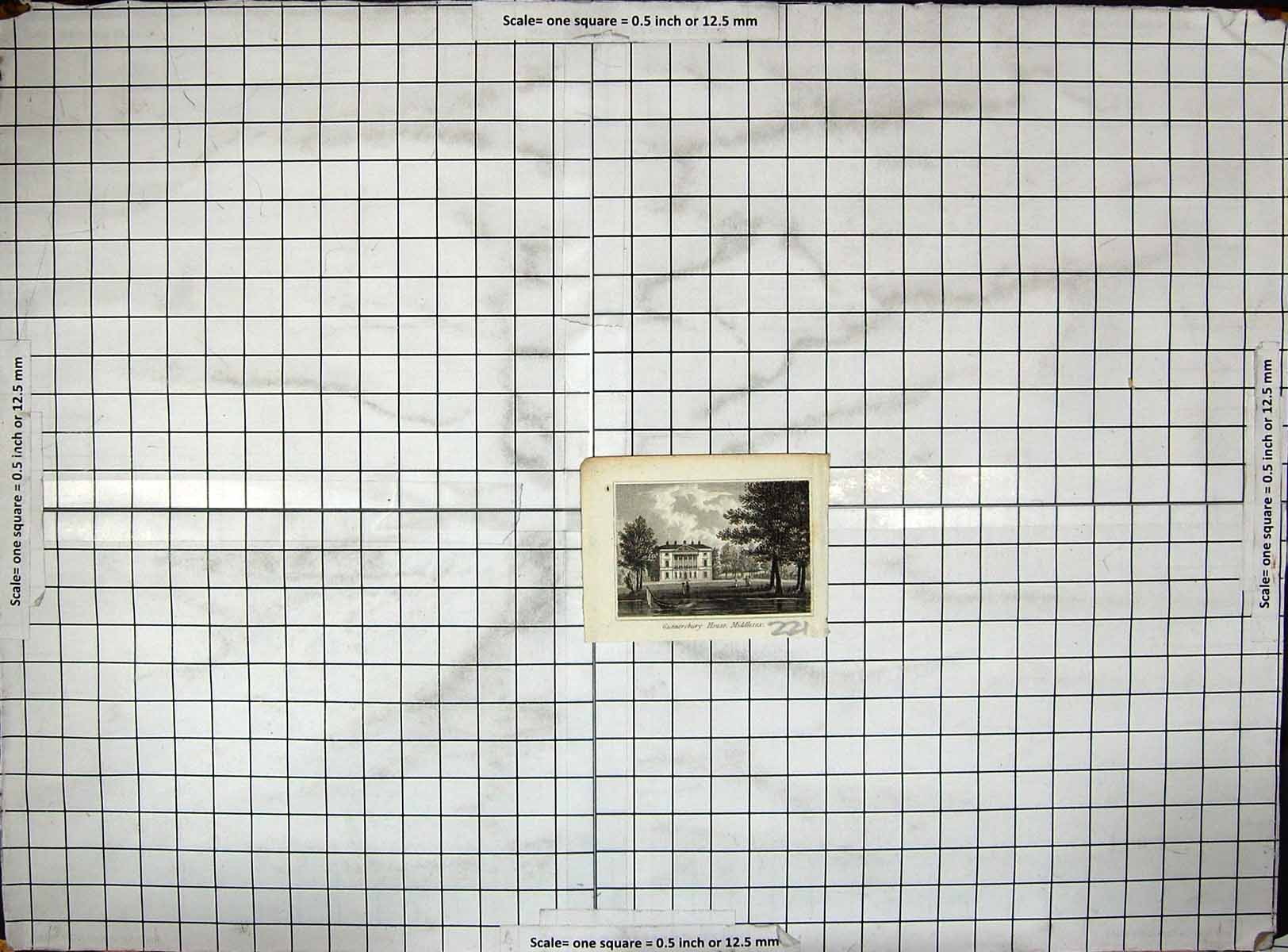 Old Antique Print Engraving View Gunnerbury House Middlesex Architecture