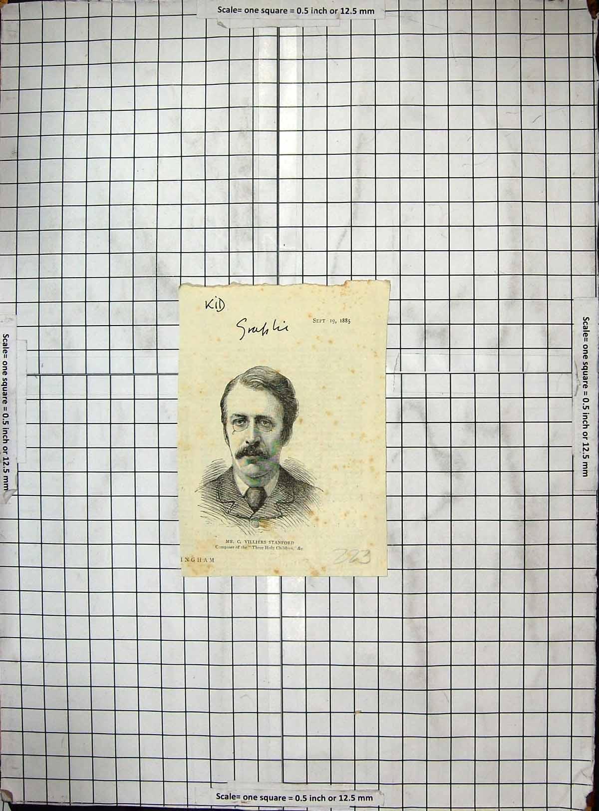Antique Print Portrait 1885 Mr. C. Villiers Stanford Composer Holy Children
