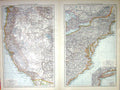 Old Print United States Western North-Eastern Map C1897 Nevada Californi 0 19th