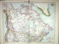 Old Print Damaged British North America Map C1897 Greenland United State 0 19th