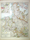 Old Print Hanover Schleswig-Holstein North German States Map C1897 Birke 0 19th