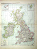 Old Print British Isles Map C1897 Perth Aberdeen Devon London Ulster She 0 19th