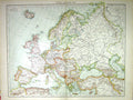 Old Print Europe General Map C1897 Great Britain Spain France Russia Ice 0 19th