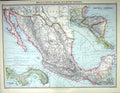 Old Print Mexico Central America British Honduras Map C1897 Panama Calif 19th