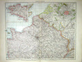 Old Print North France Map C1897 Brittany Paris Environs Netherlands Bel 19th