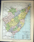 Old County Kincardine Stonehaven North Sea Scotland Philips Map 1882 Victorian