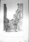 Original Old Vintage Print Cock Lane Snow Hill London Stapleton Drawing C1930