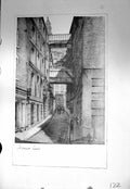 Old Vintage Print Serman Lane London Stapleton Drawing C1930 Street Scene 20th