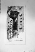 Old Vintage Print Doorway Grosvenor Lane London Stapleton Drawing C1930 20th