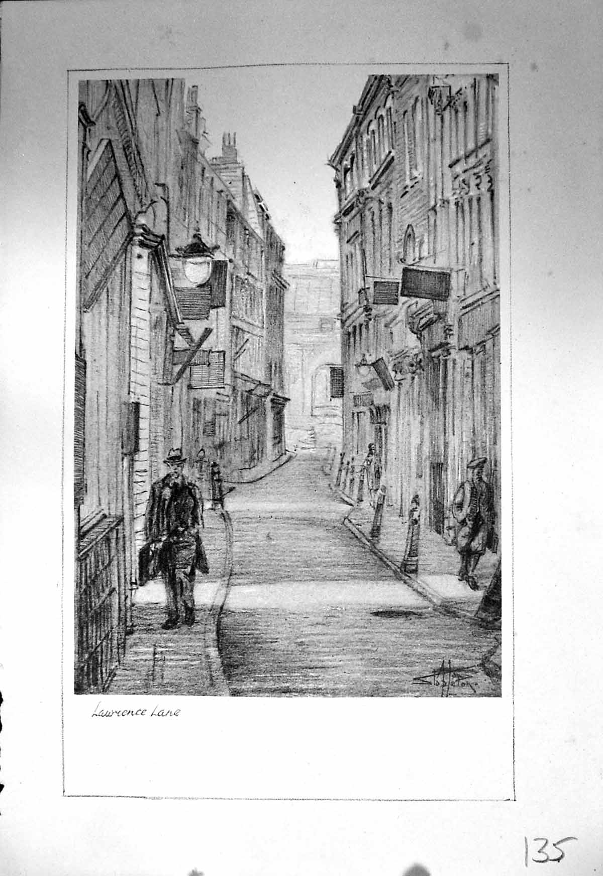 Original Old Vintage Print Lawrence Lane London Stapleton Drawing C1930 20th