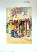 Original Old Antique Print Houses Chinon 1904 Murray Colour 20th Century