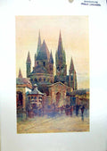 Antique Print Caen Church St. Stephen Abbaye Aux Hommes 1904 Murray Colour 20th