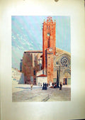 Old Antique Print Toulone Cathedral St. Etienne France 1904 Murray Colour 20th