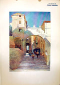 Original Old Antique Print View Mentone Houses France 1904 Murray Colour 20th