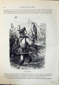 Antique Print Brehm Jones C1860 Cassell'S Birds Falconer Bird Prey Hunting 19th