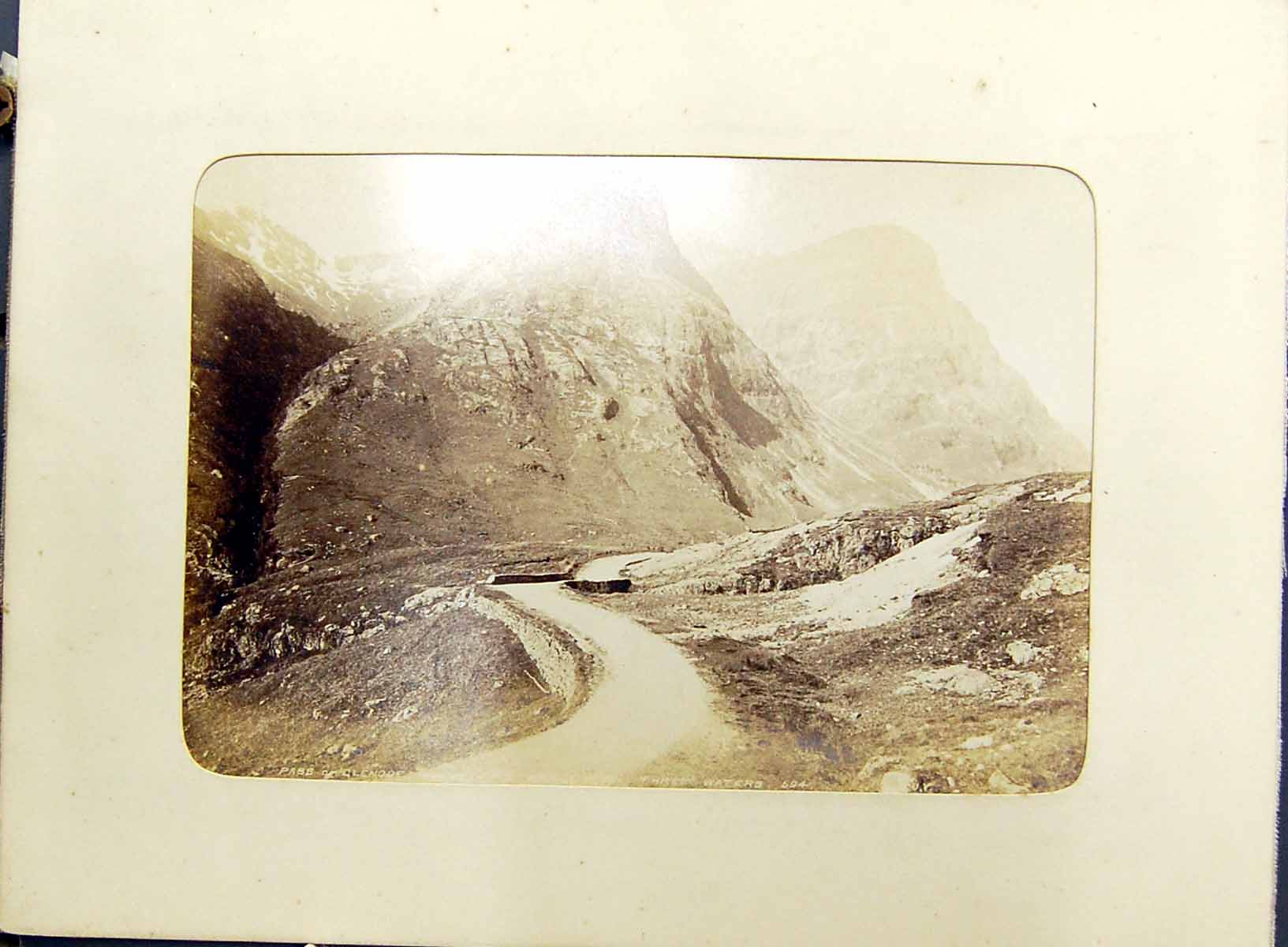 Old C1870 Scotland Scenery Valentine Photograph Mountains Pass Glenco Victorian