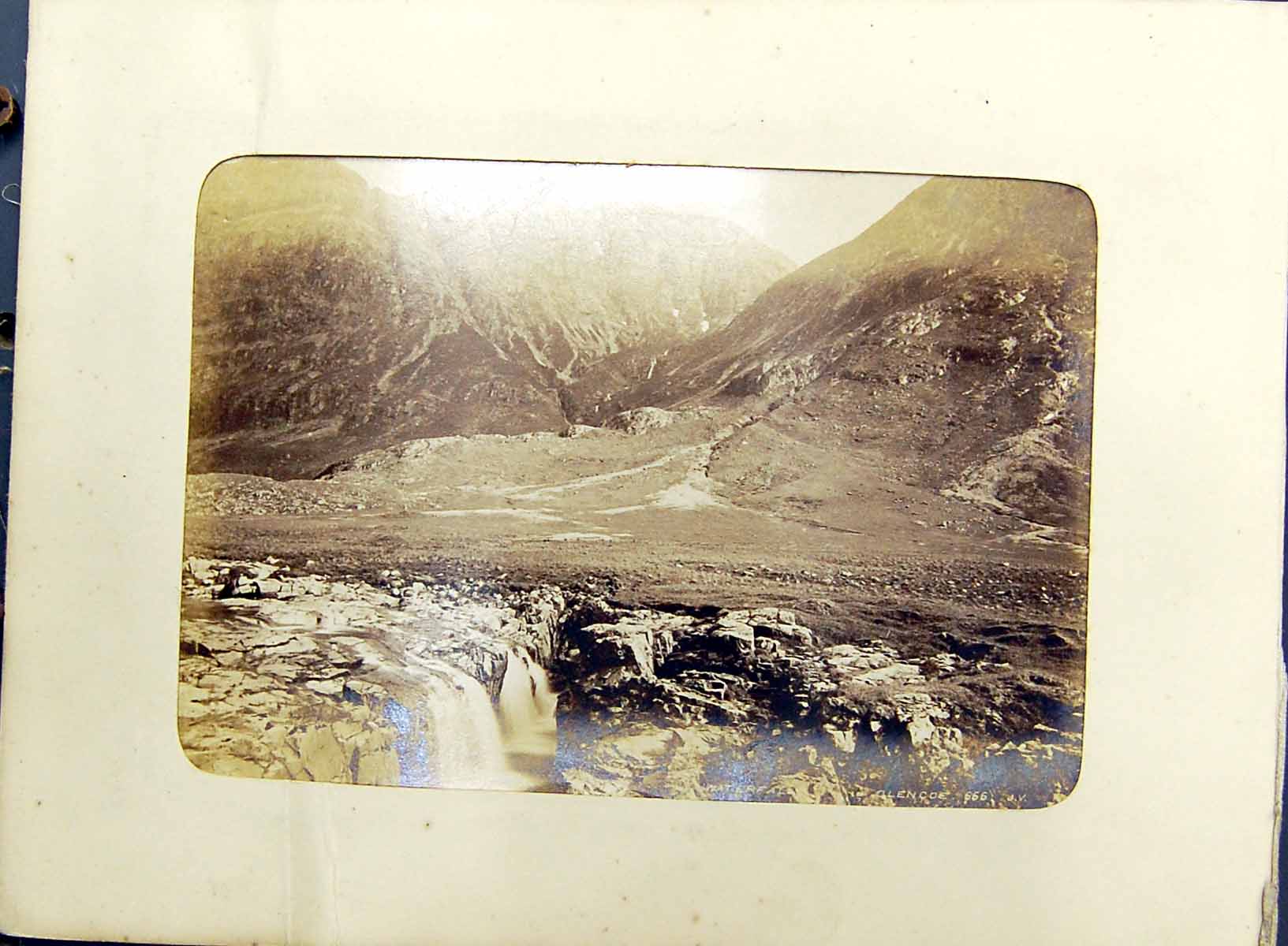Old C1870 Scotland Scenery Valentine Photograph Mountains Waterfall G Victorian