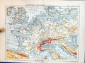 Old Bartholomew Map 1886 Central Europe France Spain Hungary Bavaria Victorian