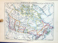 Antique Old Print Bartholomew Map 1886 Canada Hudson Columbia Quebec Ontario
