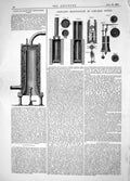 Antique Old Print 1862 Evans Carburetting Gases Stewart Manufacture Cast-Iron