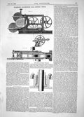 Antique Print 1862 Invention Samuel Worrsam Machinery Cutting Wood Million 19th
