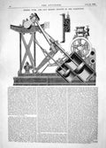 Antique Old Print 1862 Escher Wyss Marine Engines Compound Cylinder Machinery