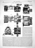 Antique Old Print Engineering 1862 Wellington Lee Pumping Engines Machinery