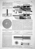 Antique Old Print 1862 Symons Steam Engines Johnson Plan Piston Ordnance Gun