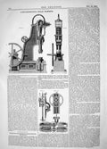 Old Print 1862 Harrison Standly Rock Drilling Schwartzopff Steam Hammers 19th