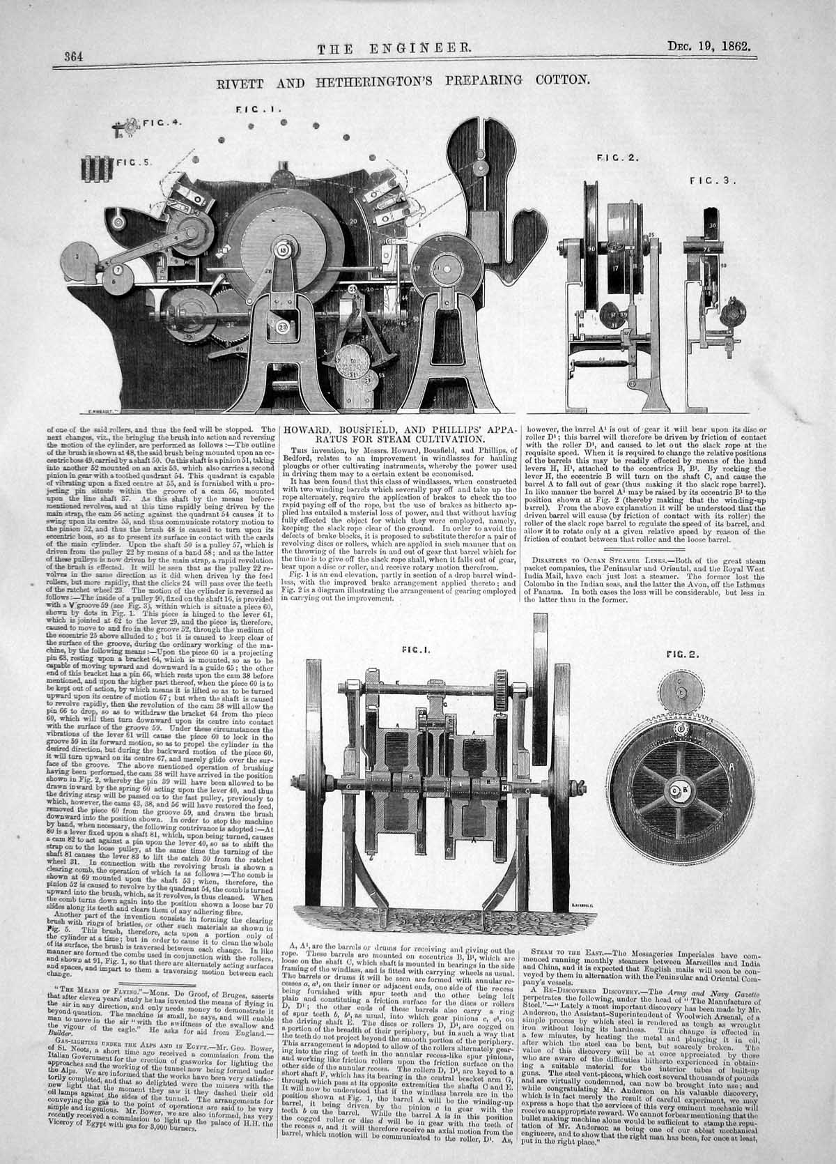Old 1862 Rivett Hetherington Cotton Howard Bousefield Phillips Steam Victorian