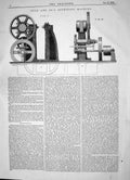 Antique Old Print 1863 John Yule Rivetting Machine Hutchesontown Engine Works