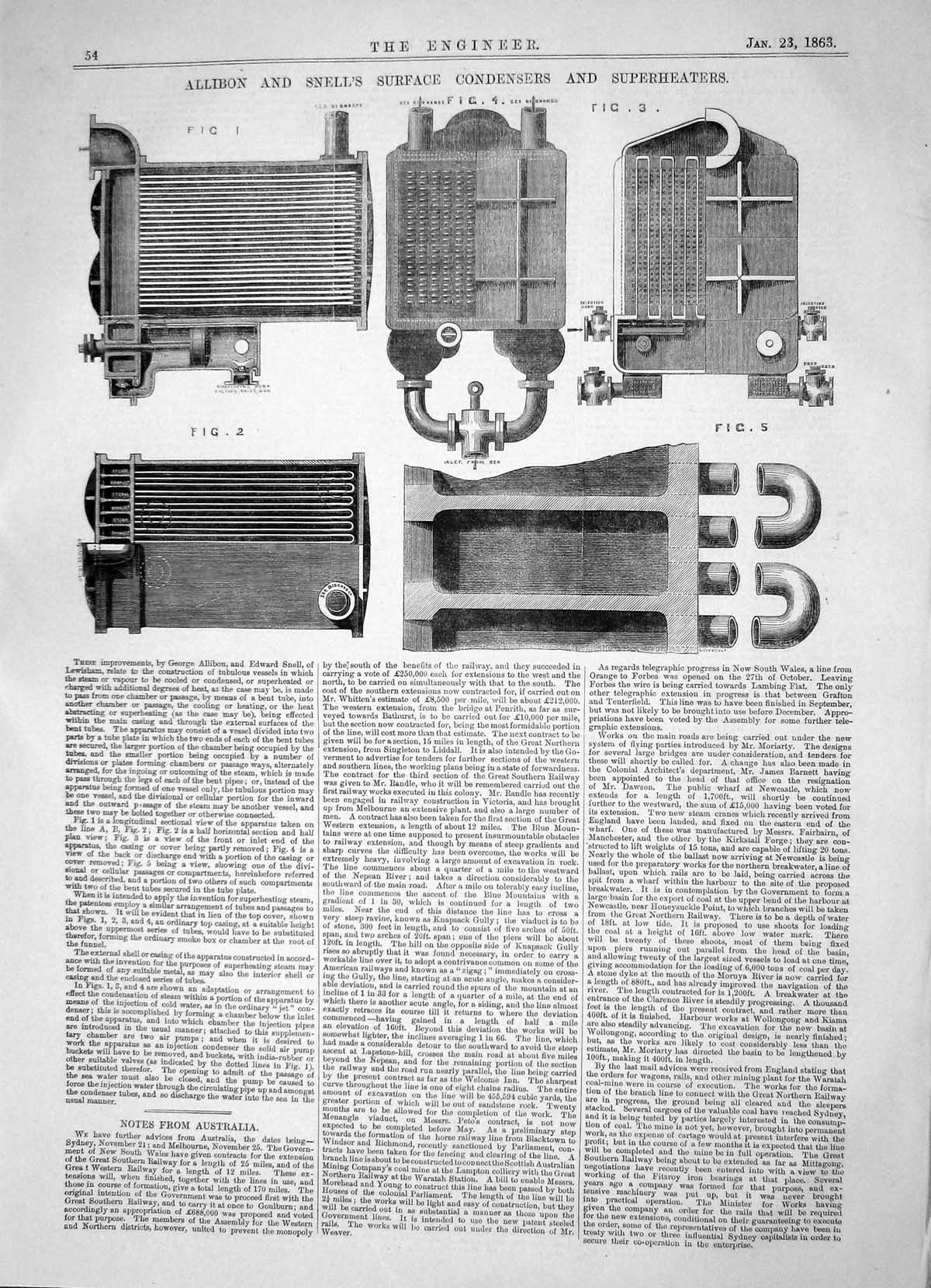 Old 1863 George Allibon Edward Snell Surface Condensers Superheaters Victorian
