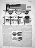 Old Print 1863 Makinson Locomotive Stationary Engine Train Allan Furnaces 19th