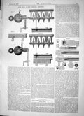 Antique Print Engineering 1863 Invention Low Duff Roller Pressers Machinery