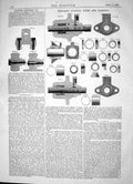 Antique Old Print 1863 Falkiner Permanent Way Mesnard Stuffing Boxes Packings