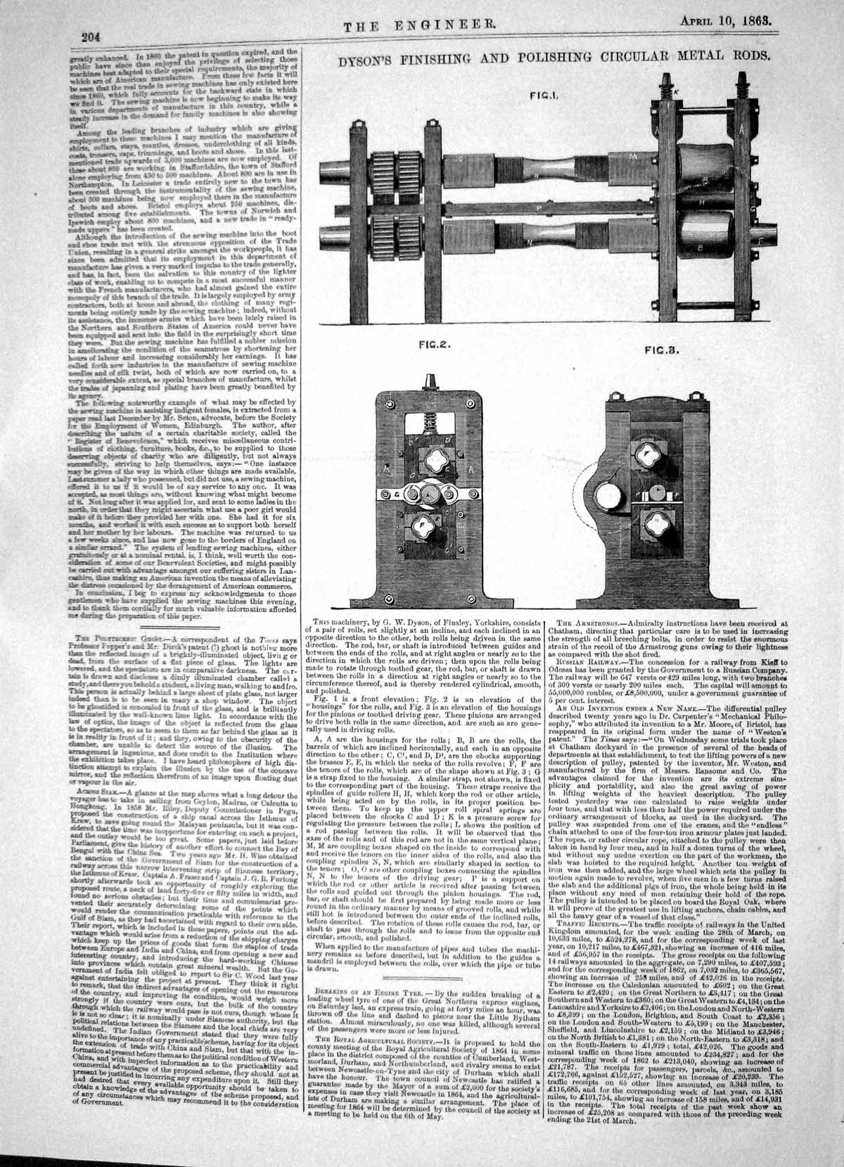 Old Engineering 1863 John Dyson Finishing Polishing Circular Metal Ro Victorian