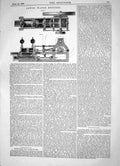 Old Print Engineering 1863 Invention James Lewis Water Engines Machinery 19th