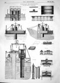 Original Old Antique Print Engineering 1863 Tubular Foundations Machinery 19th