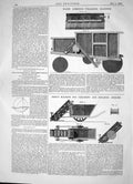 Antique Old Print Thomas Watts Thrashing Machines 1863 Long Scraping Streets