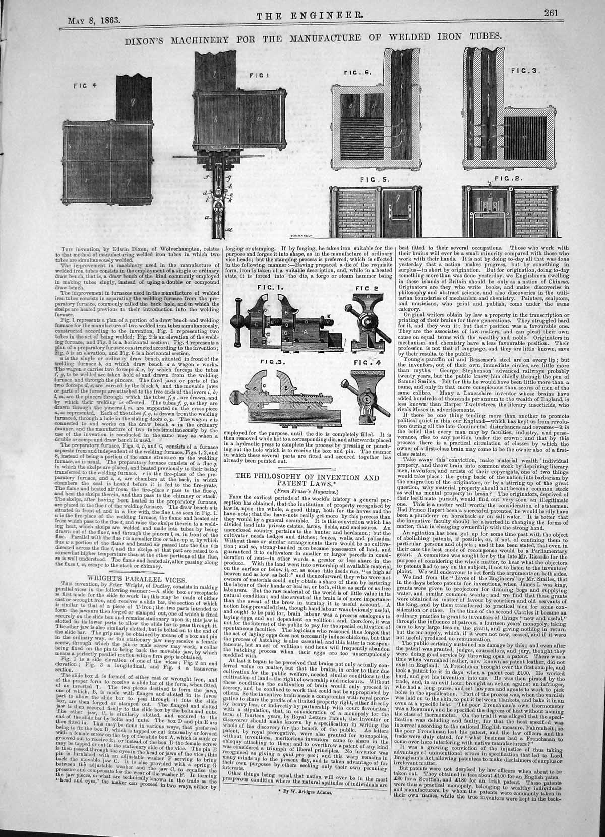 Old Engineering 1863 Edwin Dixon Machinery Manufacture Welded Iron Tu Victorian