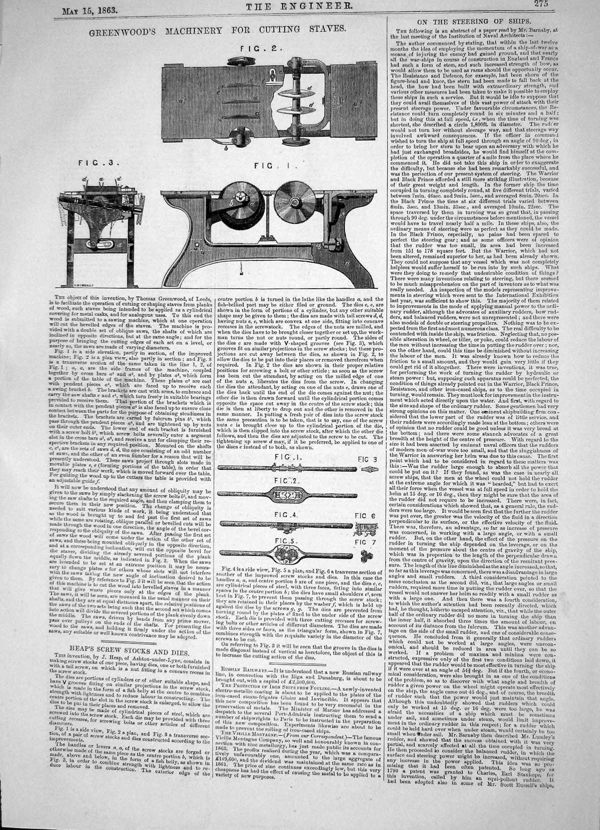 Old Engineering 1863 Invention Thomas Greenwood Machinery Cutting Sta Victorian