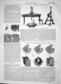 Old Print 1863 Harvey Boring Machinery Sandford Mallory Wilson Iron Steel 19th