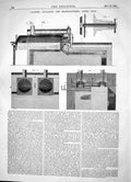 Antique Old Print Engineering 1863 Palser Apparatus Manufacturing Paper Pulp