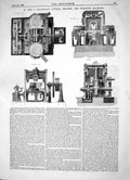 Antique Print 1863 William John Galloway Cutting Shaping Punching Machines 19th