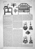 Antique Print 1863 Harrison Armospheric Looms Cathels Gas Making Apparatus 19th