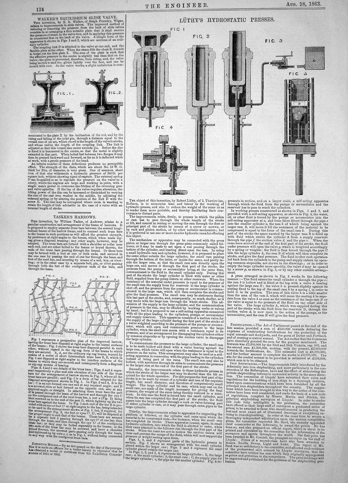 Old Engineering 1863 Robert Luthy Hydrostatic Presses Walker Valve Ta Victorian