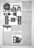 Old Engineering 1863 Amos Machinery Manufacture Paper Moreland Chappe Victorian